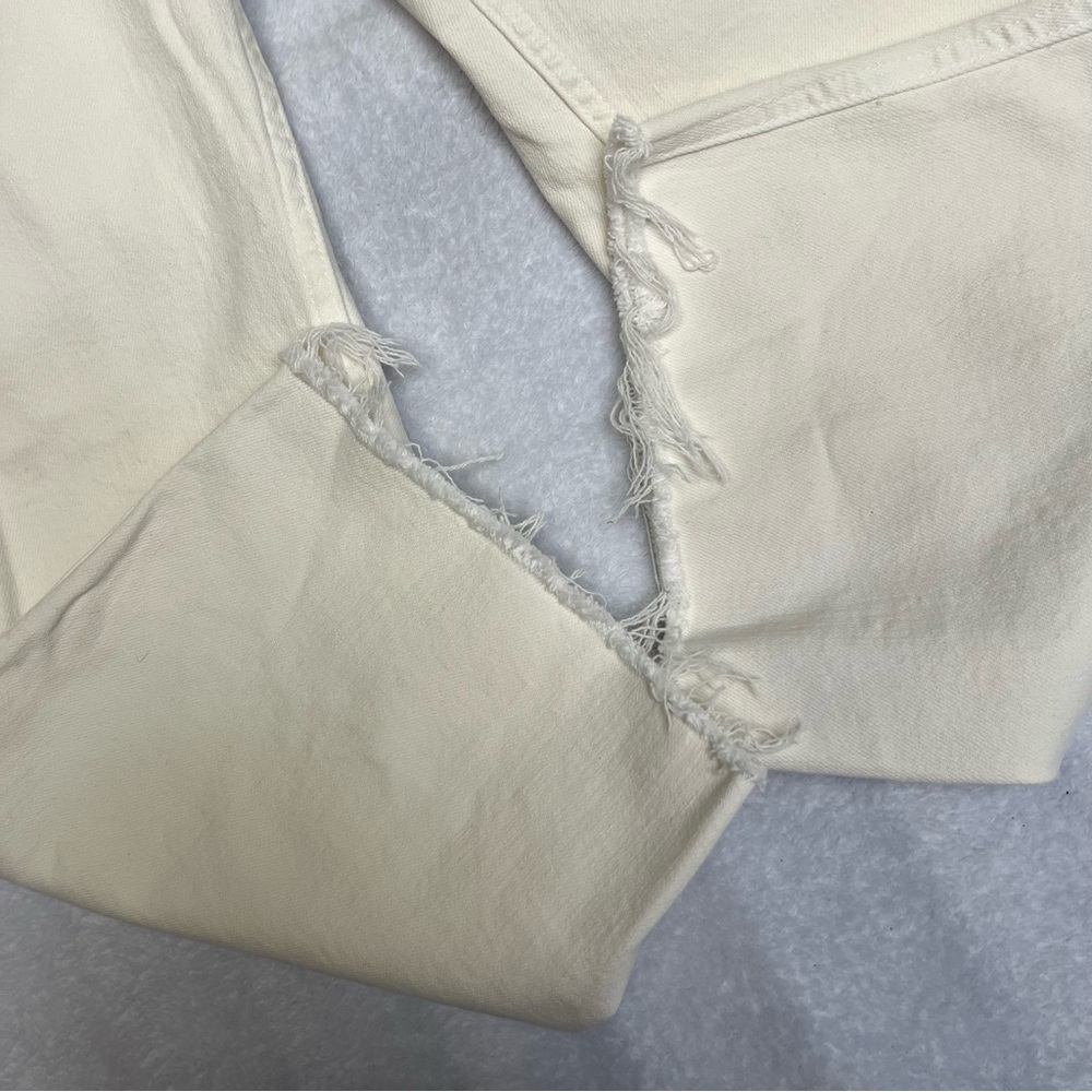 MOTHER Denim Jeans The Patch Pocket Private Ankle Fray Sz 31 Cream Puffs EUC - Picture 15 of 16